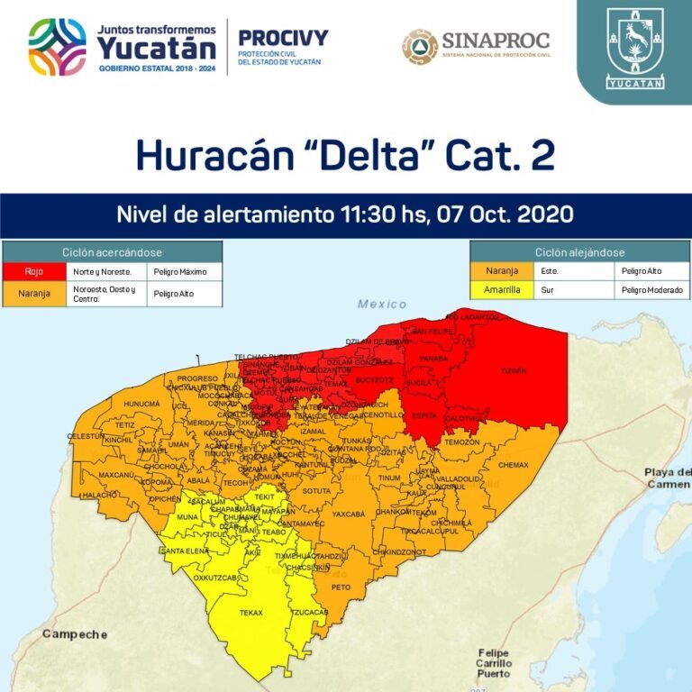 EL HURACÁN “DELTA” CATEGORIA 2 SE LOCALIZA SOBRE EL GOLFO DE MÉXICO