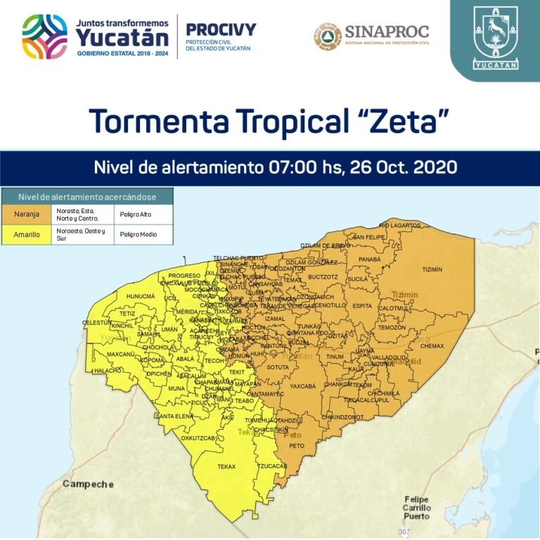 Alerta Naranja para la parte oriente de Yucatán.