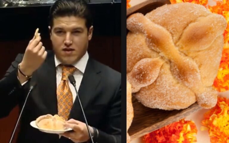 Trueque o trato: Samuel García causa revuelo por explicar qué es el convenio fiscal con un pan de muerto