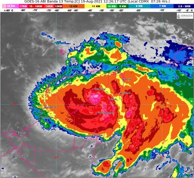 EL HURACÁN “GRACE” HA INGRESADO SOBRE EL ORIENTE DE LA PENÍNSULA DE YUCATÁN Y ORIGINARÁ LLUVIAS PUNTUALES TORRENCIALES EN CAMPECHE, YUCATÁN Y QUINTANA ROO, E INTENSAS EN OAXACA Y CHIAPAS