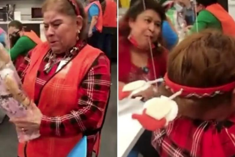 Mujer rompe en llanto al recibir una muñeca como regalo de Navidad