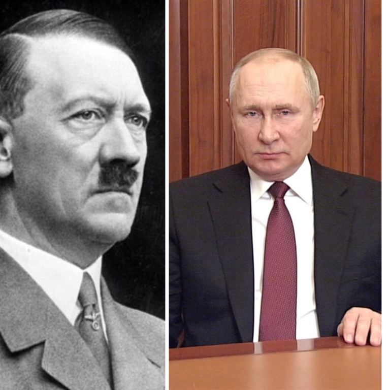 Ucrania pone a  Vladimir Putin como alumno de Hitler en caricatura