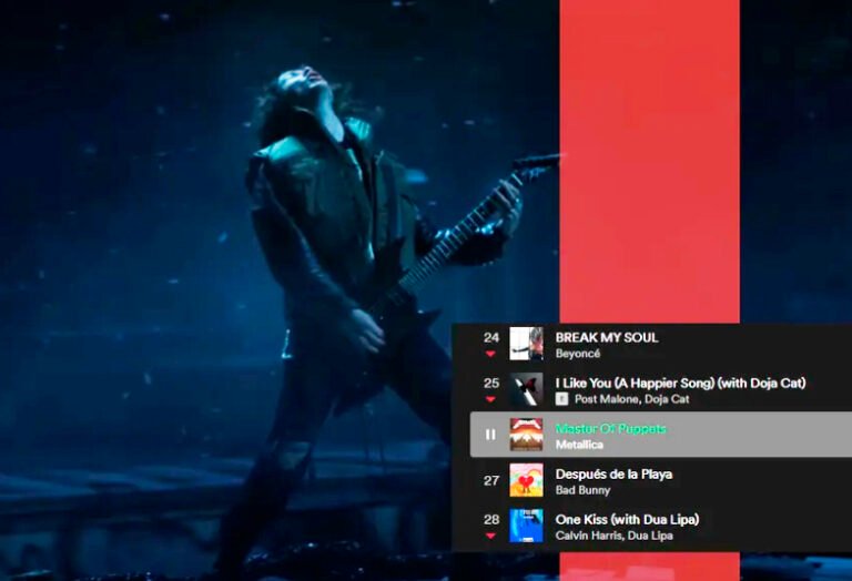 ‘Master of Puppets’ se coloca en el Top de Spotify tras aparecer en Stranger Things
