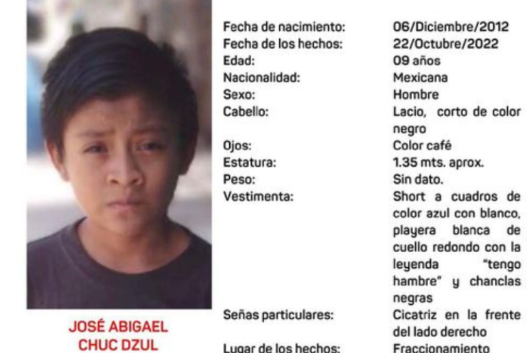Activan Alerta Amber por la desaparición de José Abigail Chuc Dzul  de 9 años de edad