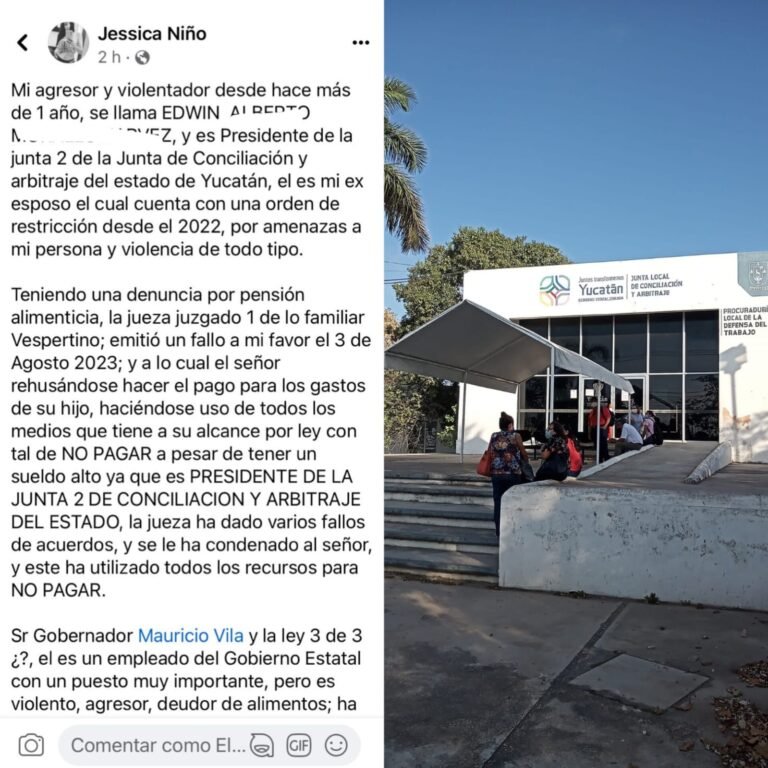 Presidente de la Junta de Conciliación y Arbitraje de Vila, acusado de deudor alimenticio