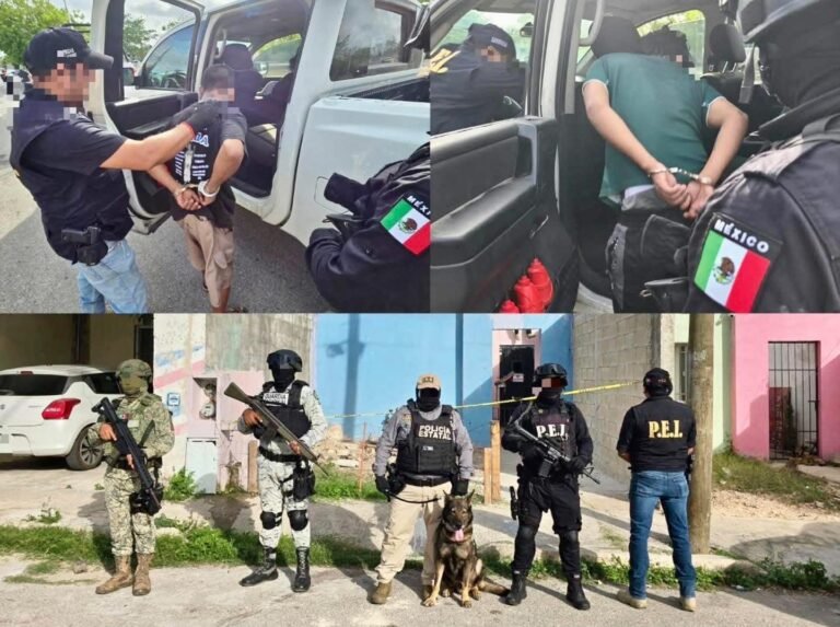 Detienen a dos hombres durante cateo antidrogas en fraccionamiento San José de Kanasín