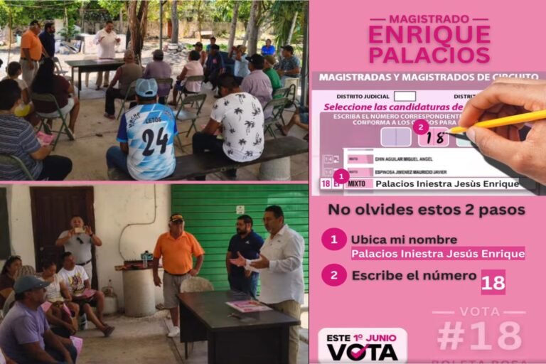 Jesús Enrique Palacios Iniestra llama a votar por perfiles con capacidad y experiencia en la impartición de justicia