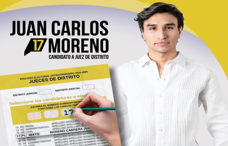 Juan Carlos Moreno Cabrera promueve el voto informado y llama a elegir jueces justos e imparciales