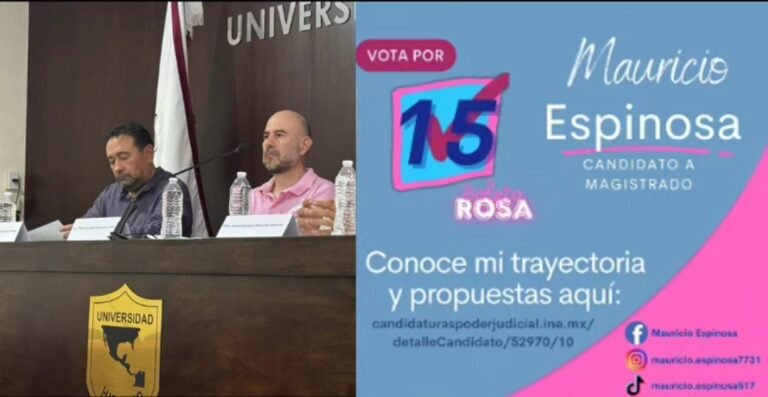 Mauricio Javier Espinosa Jiménez, candidato a Magistrado Federal, destaca la importancia de la experiencia judicial durante visita a la Universidad Hispano